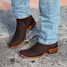 Python Tobacco Leather Boots