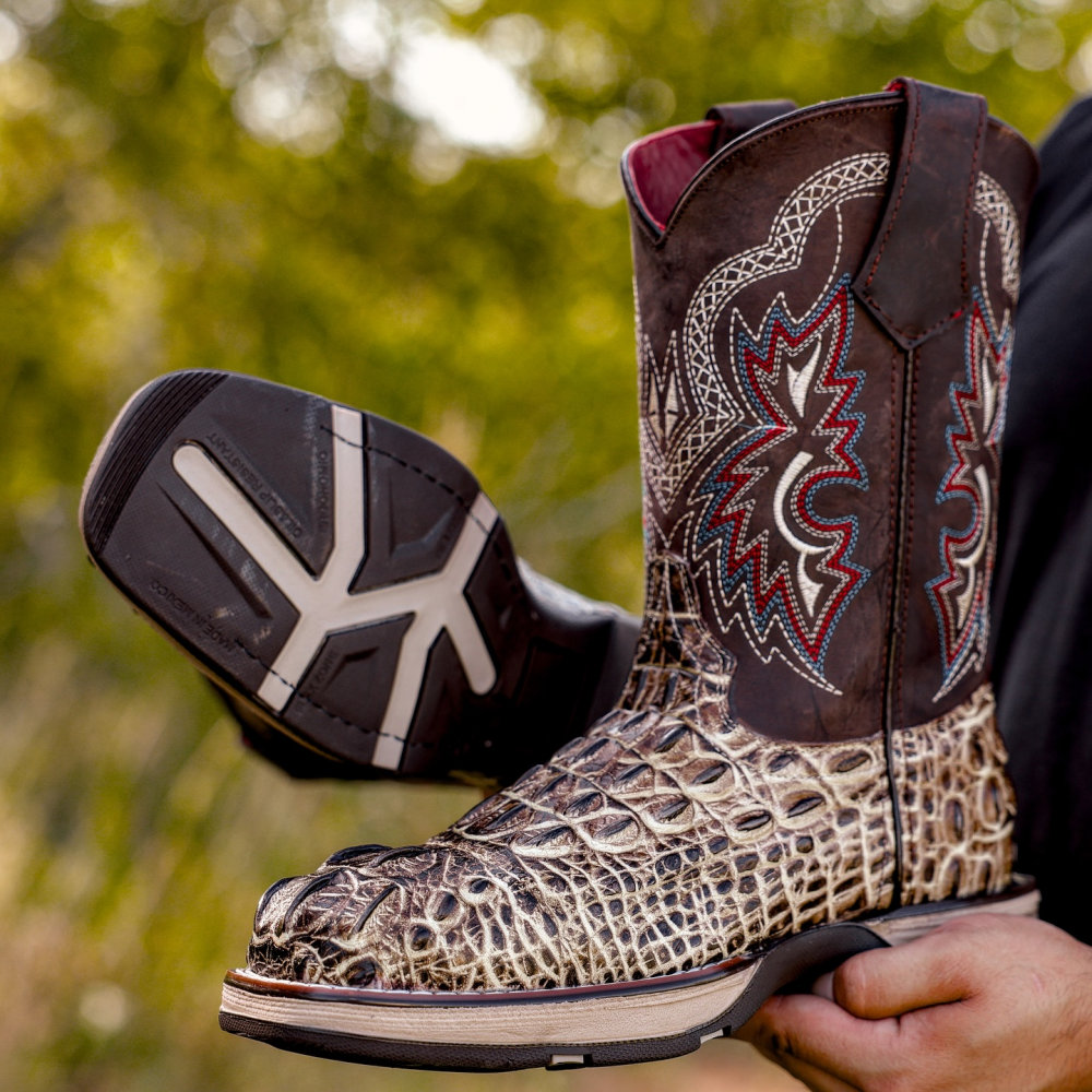 Retro Embroidered Mid-tube Slit Casual Versatile Men's Boots