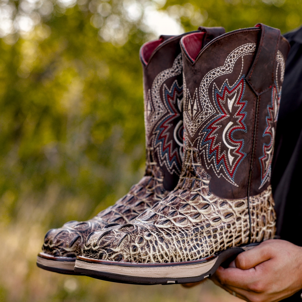 Retro Embroidered Mid-tube Slit Casual Versatile Men's Boots