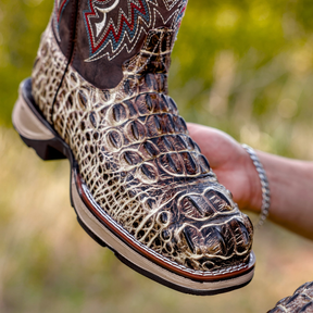 Retro Embroidered Mid-tube Slit Casual Versatile Men's Boots