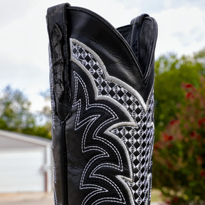 Crocodile Pattern Block Heel Pointed Toe Biker Boots