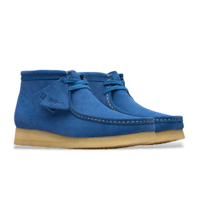 Clarks Wallabee Boot In Blue Suede