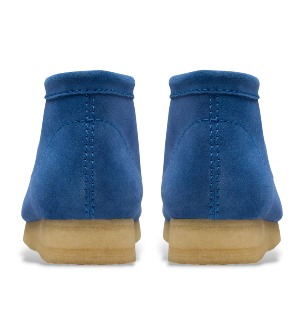 Clarks Wallabee Boot In Blue Suede