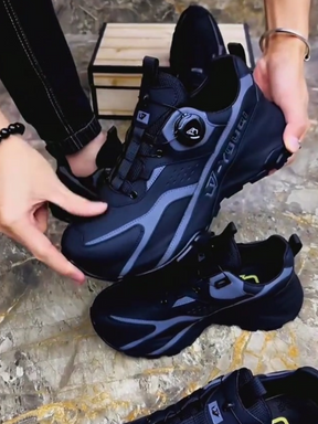 Breathable Casual Cowhide Chunky Sole Height-Enhancing Sneakers