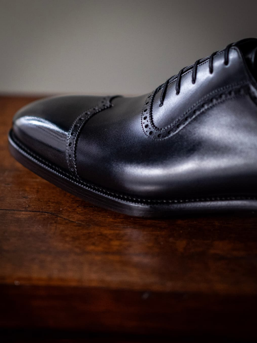 Genuine Leather Pointed Toe Formal Lace-up Handmade Men's Shoes