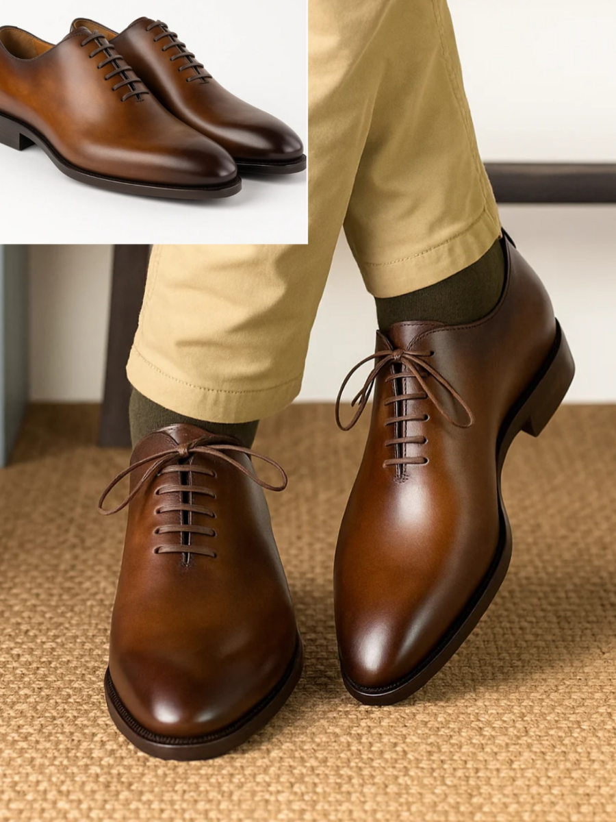 Fashionable Simple Lace-up Leather Shoes