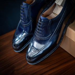 High-end men's Patent Leather Classic Brogue Carved Oxford Shoes