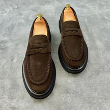 Wear-resistant Casual British Style Nubuck Leather Shoes