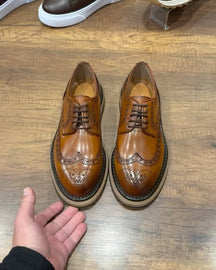 Brogue Carved Genuine Leather Handmade Shoes