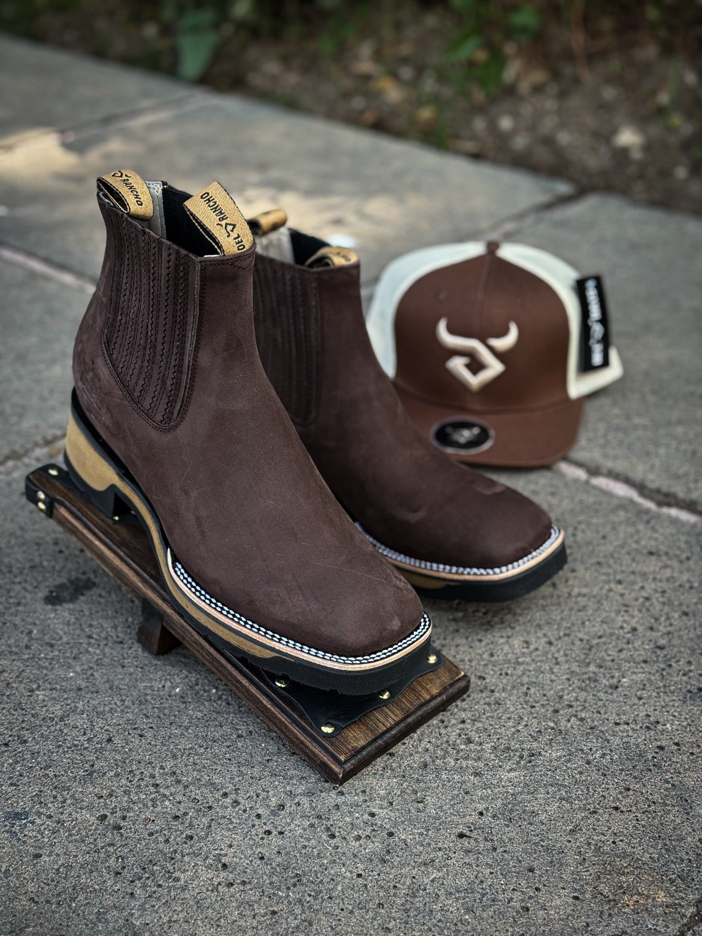 Vintage Square Toe Chelsea Boots
