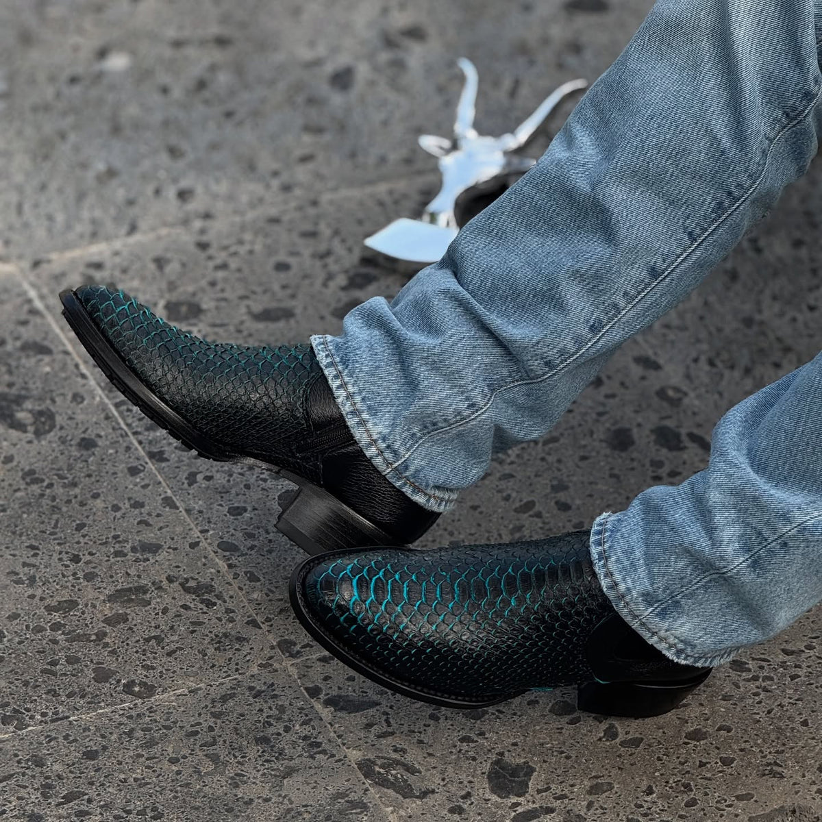High-end Python Leather Boots