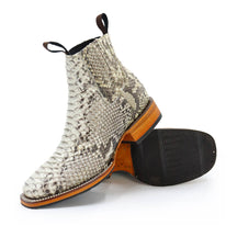 Men's Exotic Python Print Western Ankle Boots