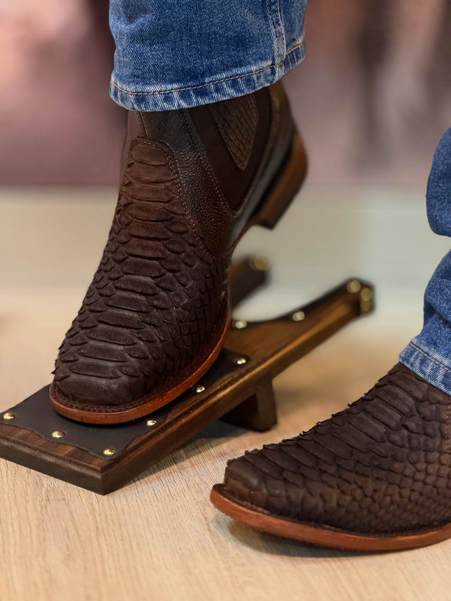 Crocodile Square Toe Snake Print Short-tube Western Cowboy Boots