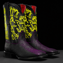 Chunky Heel Embroidered Martin Boots