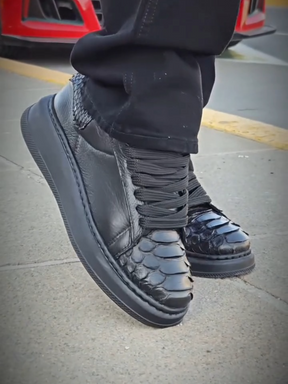 Crocodile-patterned Genuine Leather Versatile Men's Shoes