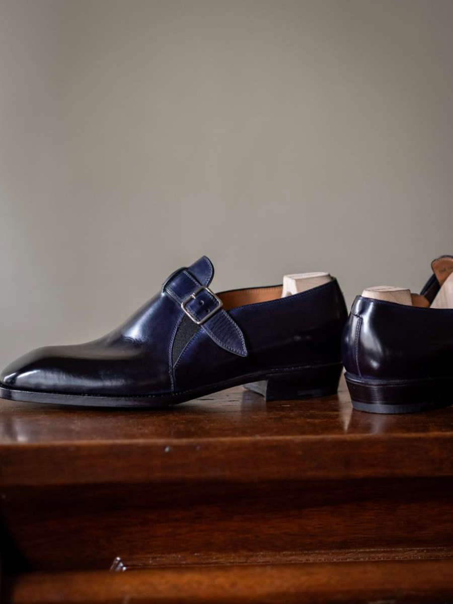 Single Buckle Cowhide Casual Leather Shoes