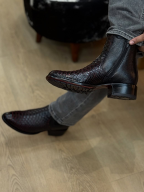 Snake-print Western Cowboy Boots