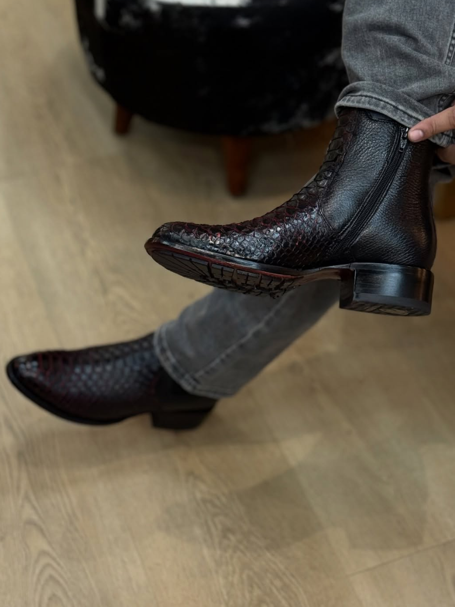 Snake-print Western Cowboy Boots