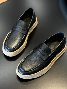 Casual Thick-soled Round-toe Leather Shoes