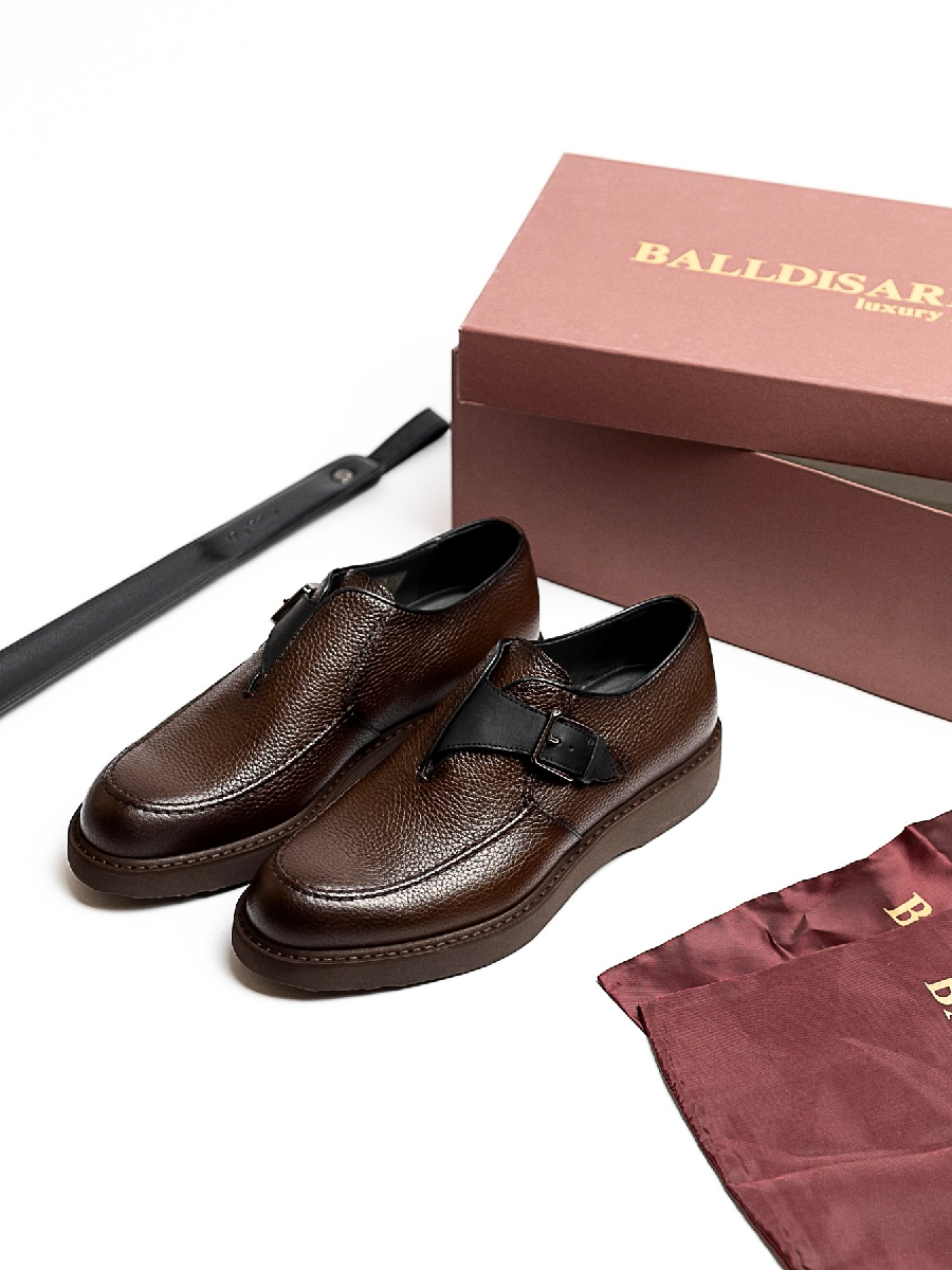 Handmade Genuine Leather Buckle Shoes