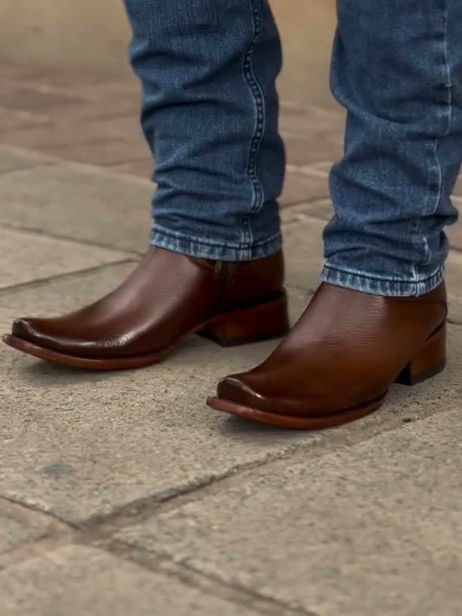 Genuine Leather Handmade Deerskin Western Boots