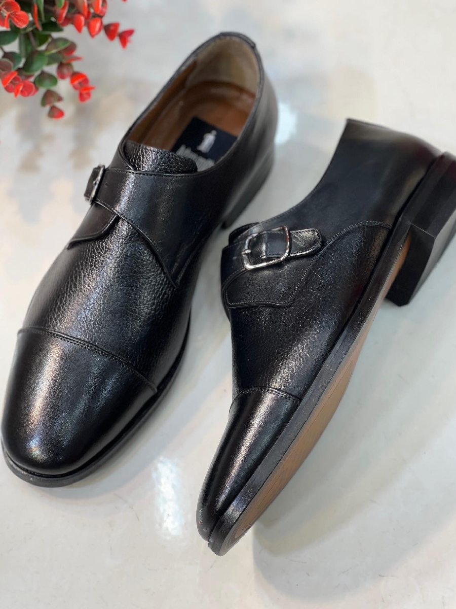 Handmade Cowhide Buckle Men's Shoes