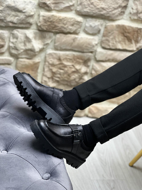 Casual All-match Thick-soled Leather Shoes