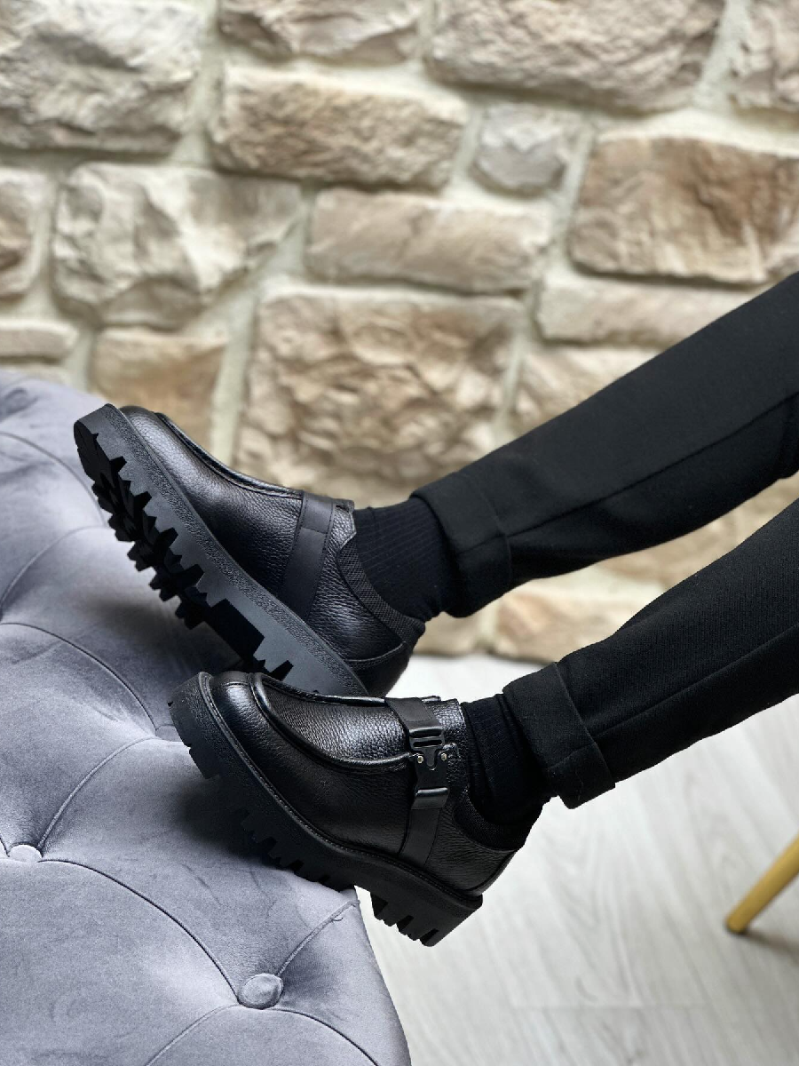 Casual All-match Thick-soled Leather Shoes