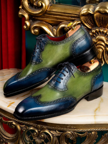 Brogue Colorblock Leather Men's Shoes