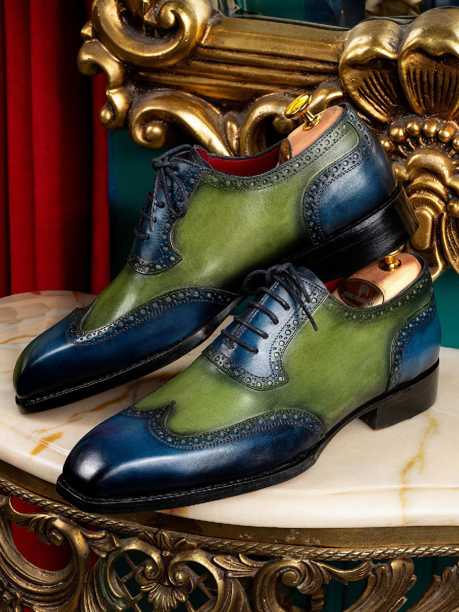 Brogue Colorblock Leather Men's Shoes