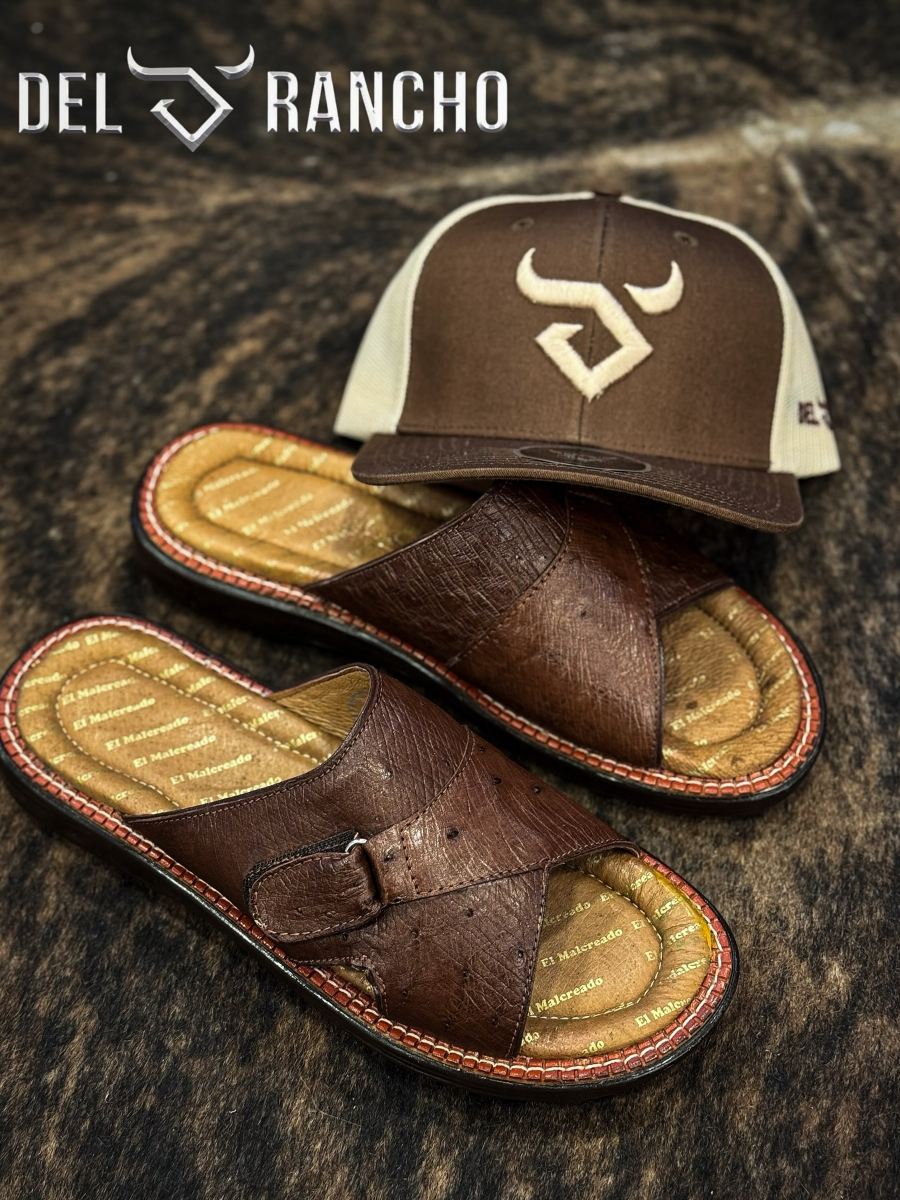 Hand-stitched Genuine Leather Men's Casual Slippers