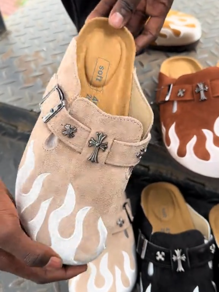 Flame Print Slippers