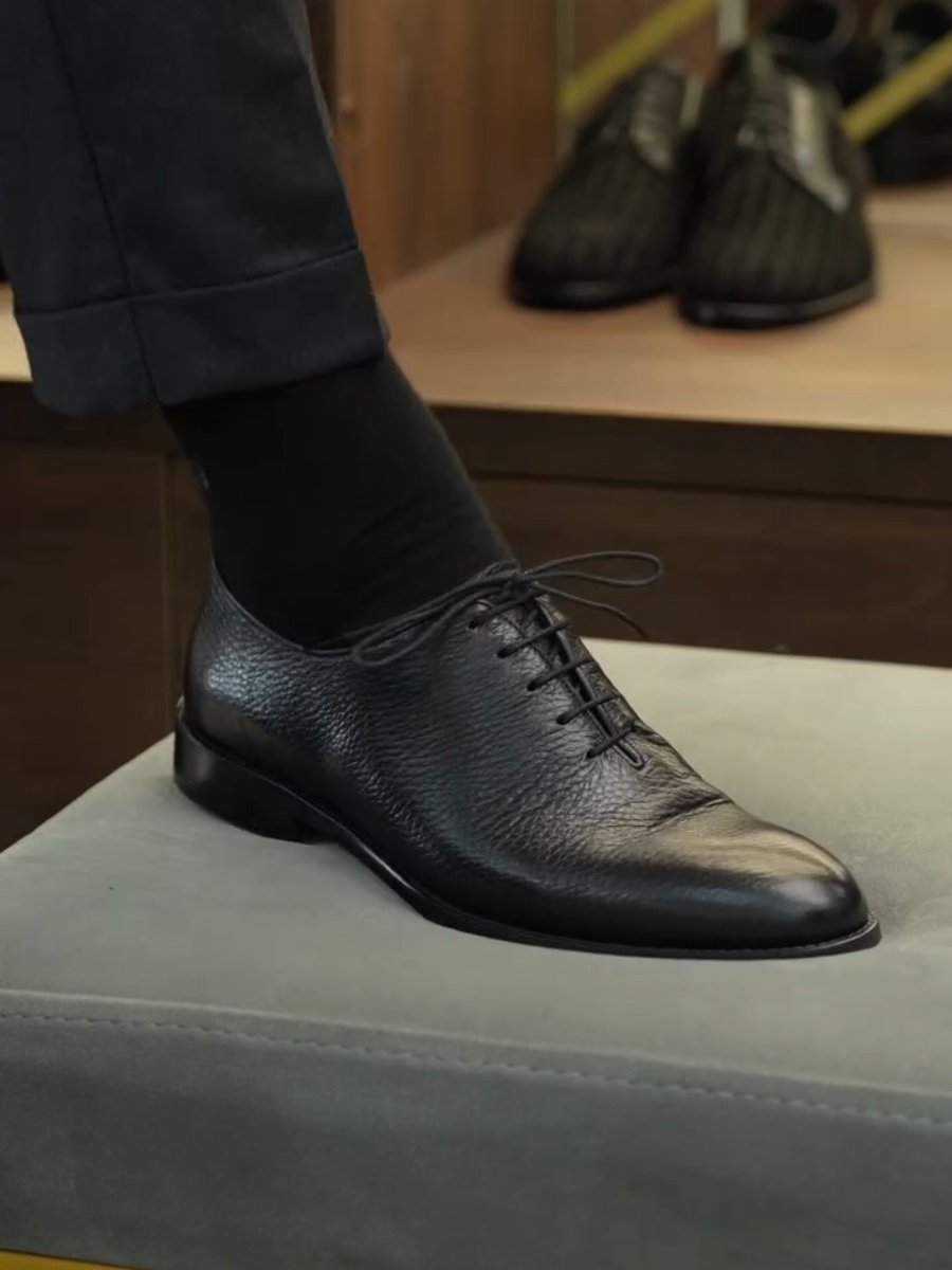 Black Full-grain Oxford Shoes