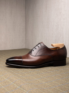Low-top Lace-up Handmade Genuine Leather Men's Shoes