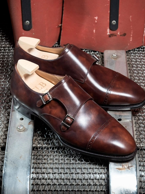 Double Buckle Formal Leather Shoes With Full Cowhide Lining