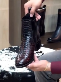 Snake-print Western Cowboy Boots