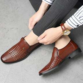 Casual Hole Shoes Hollow Men's Leather Sandals