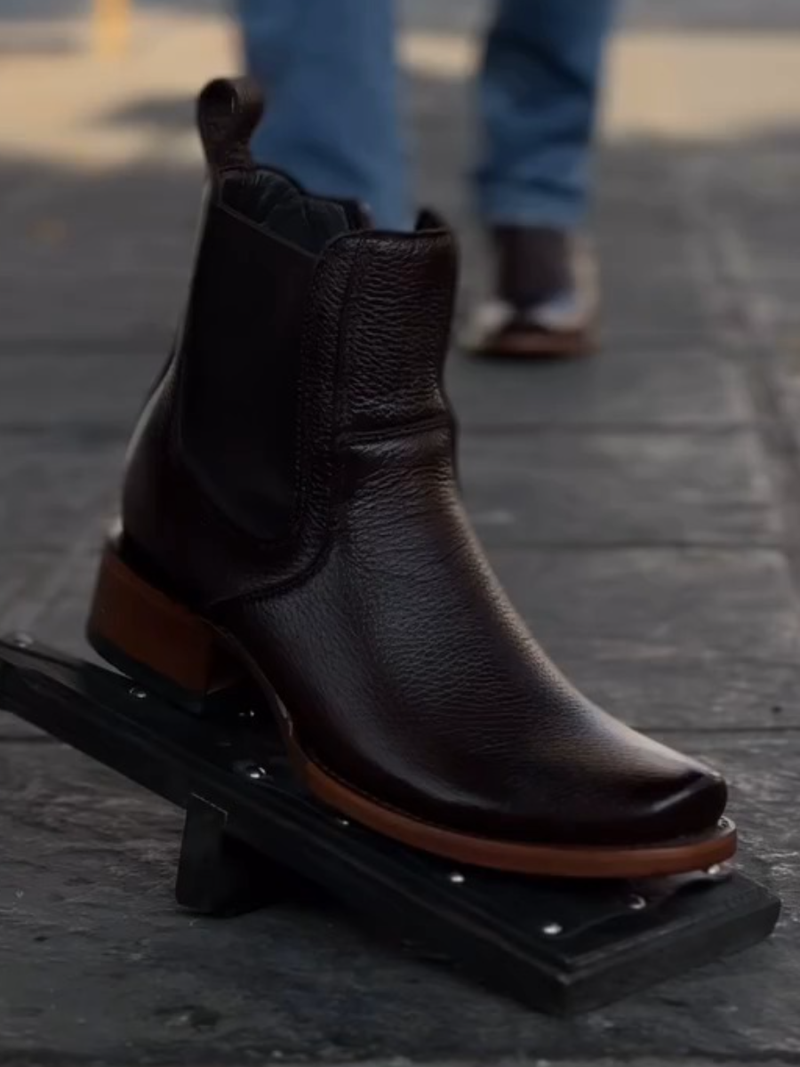 Chunky Heel Square Toe Cowboy Boots