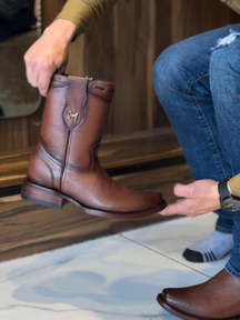 Handcrafted Genuine Leather Square-toe Western Boots
