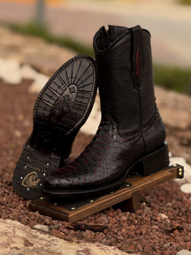 Chunky Heel Knight Men's Boots Crocodile Snake Pattern Western Cowboy Boots