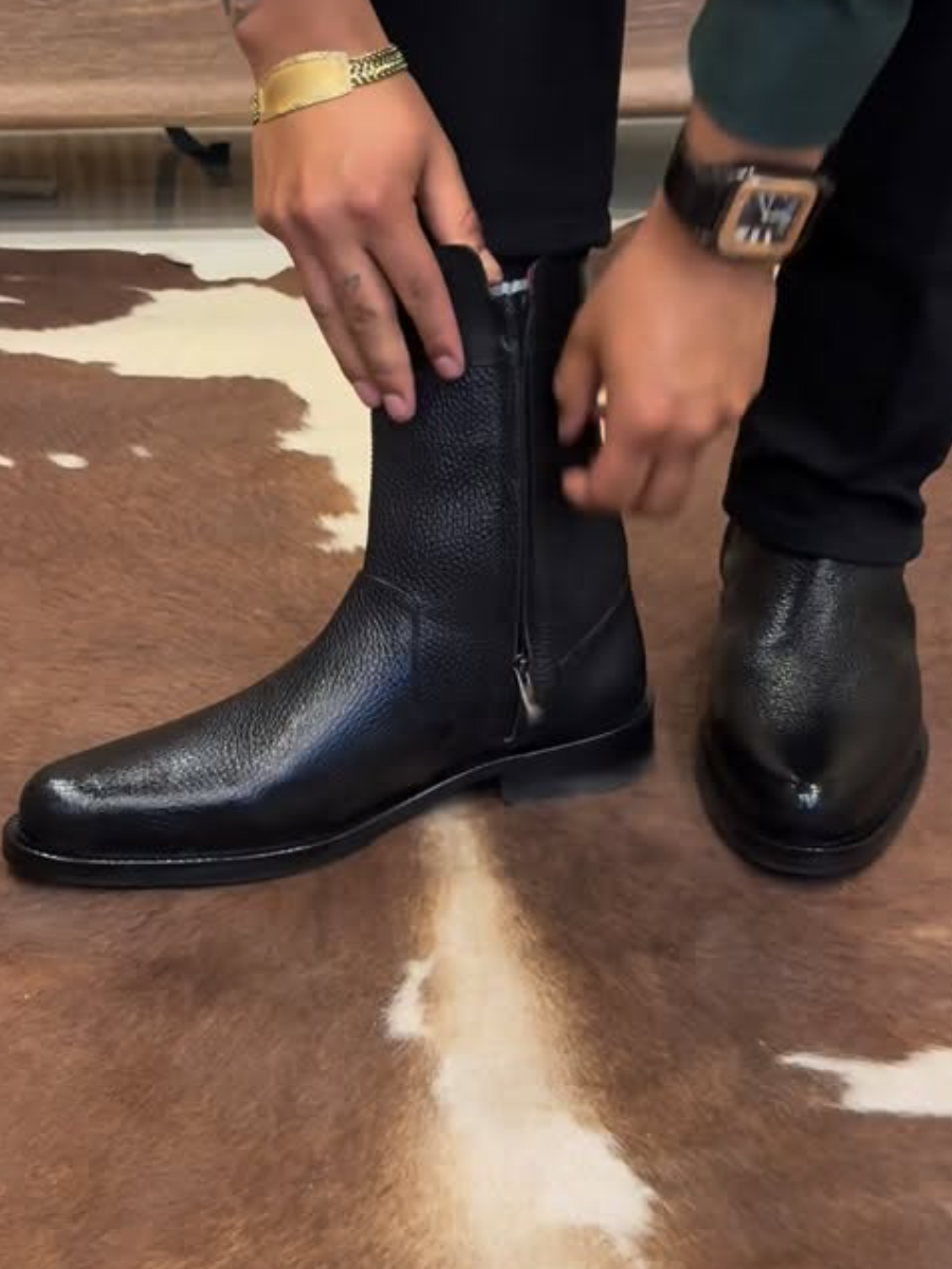 FRANCO Black Deerskin Boots