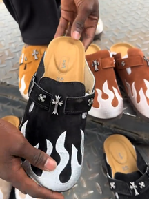 Flame Print Slippers