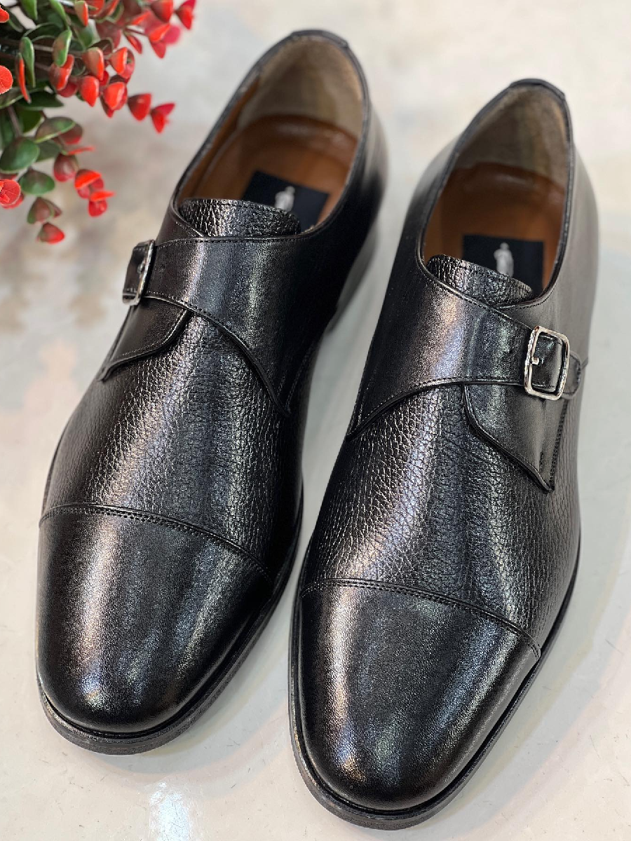 Handmade Cowhide Buckle Men's Shoes