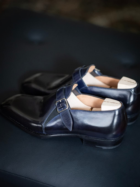 Single Buckle Cowhide Casual Leather Shoes