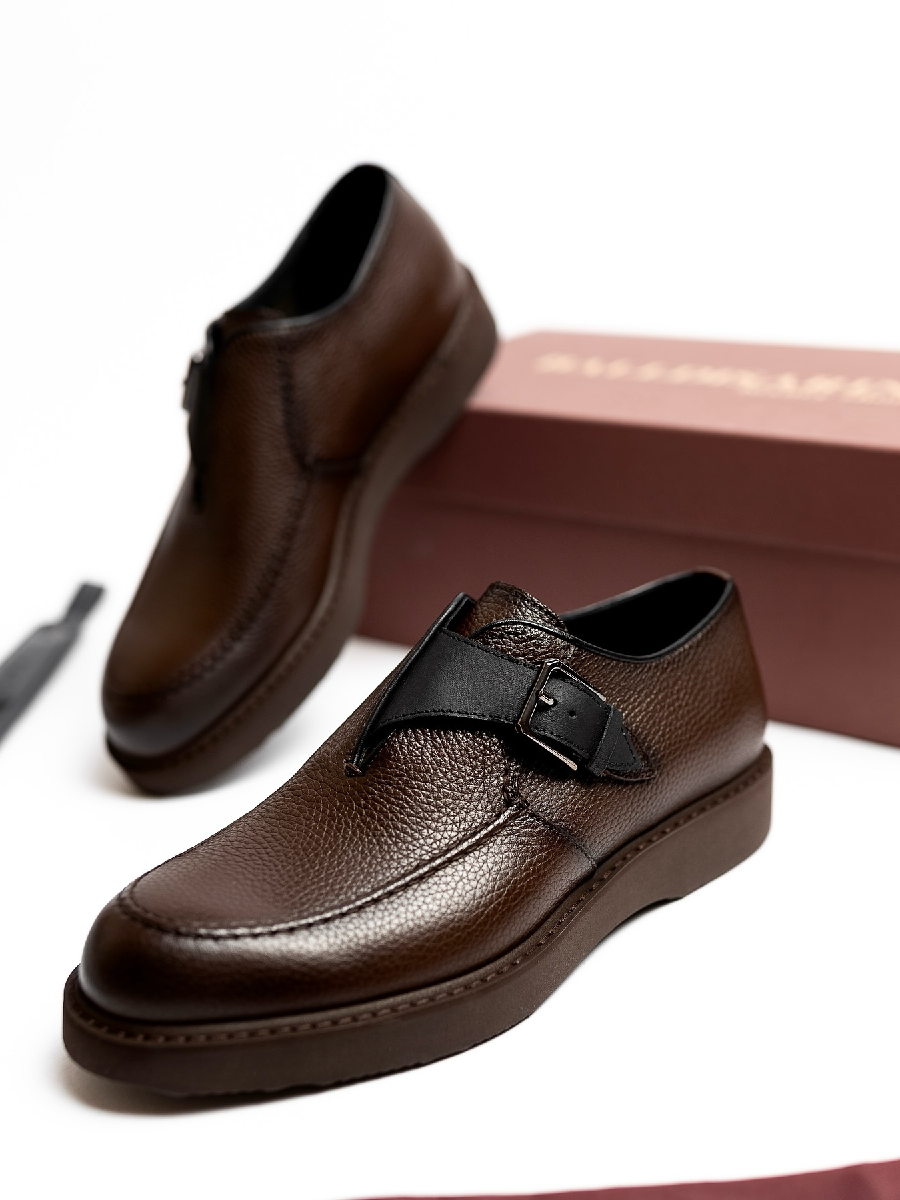 Handmade Genuine Leather Buckle Shoes