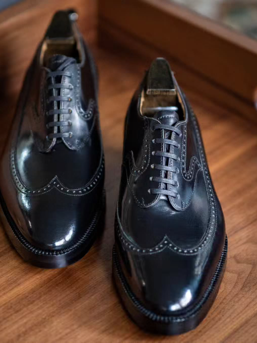 Blue Handmade Oxford Shoes
