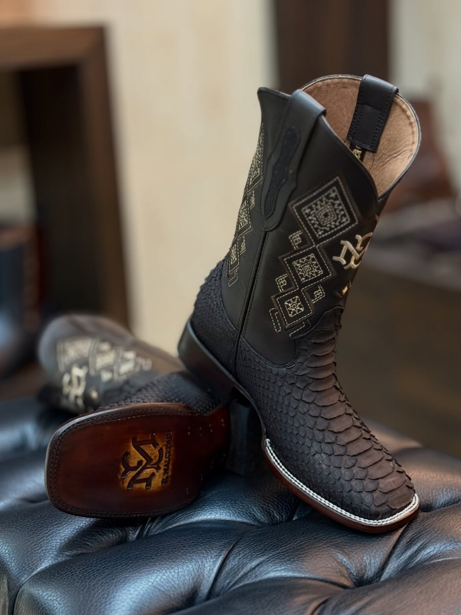 Embroidered Snakeskin Western Boots