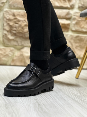 Casual All-match Thick-soled Leather Shoes