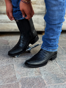 Versatile Printed Casual Leather Boots