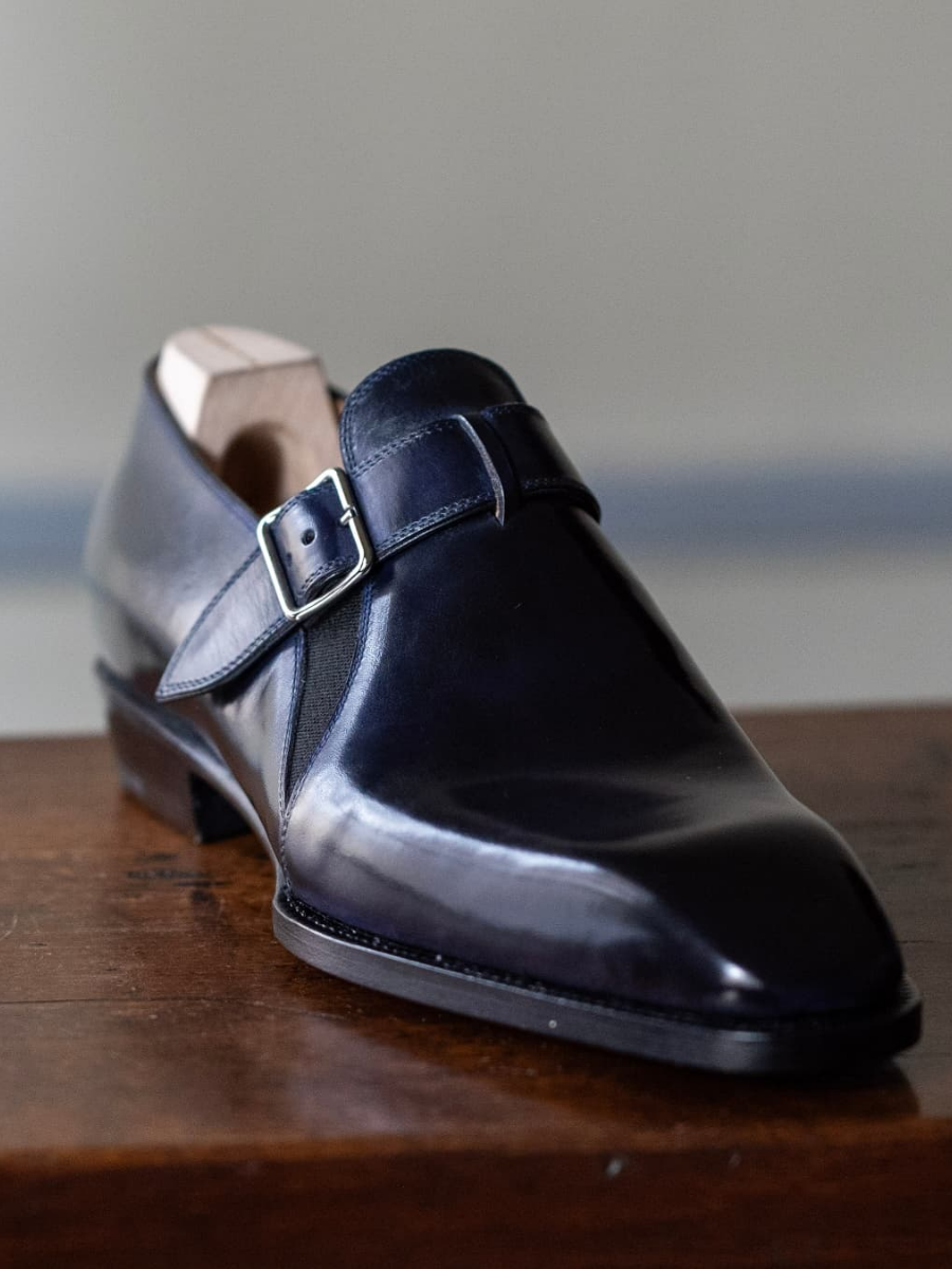 Single Buckle Cowhide Casual Leather Shoes